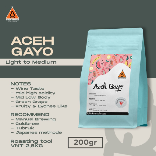 BIVAK TERRACE COFFEE ROASTERY - Green Bean - Arabica Aceh Gayo Semiwash 1Kg